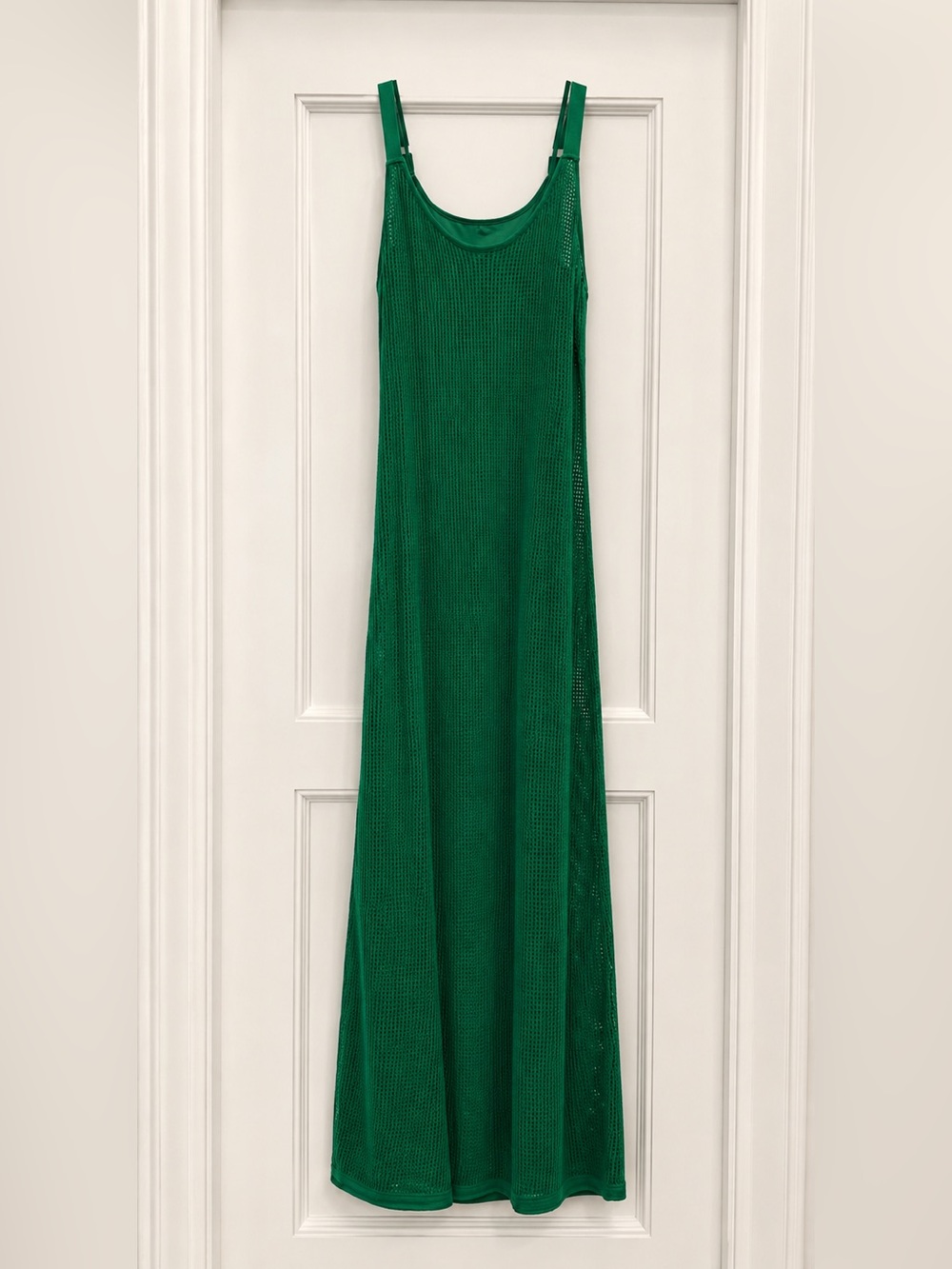 Staud Emerald Green Open Knit Maxi Dress